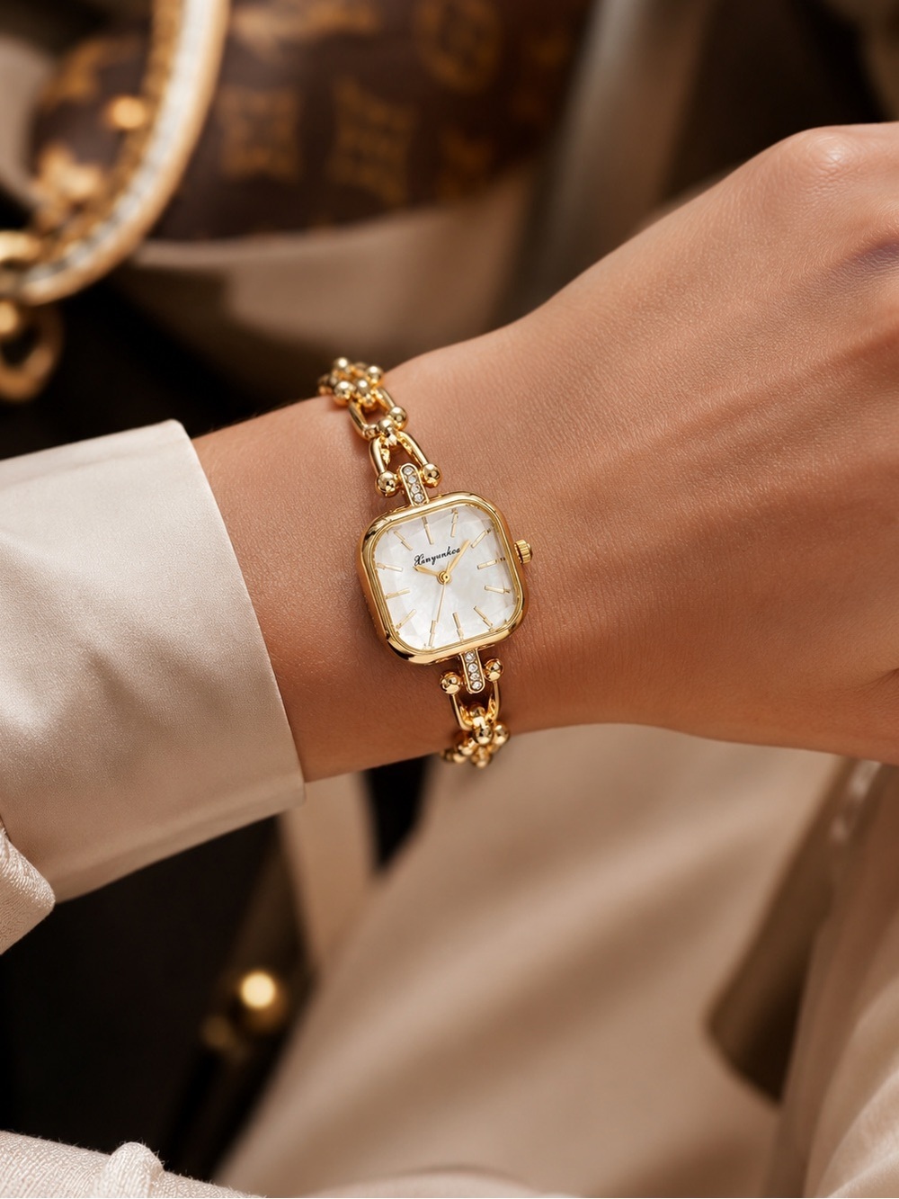 Monarch Glow Gold Crystal Watch Bracelet